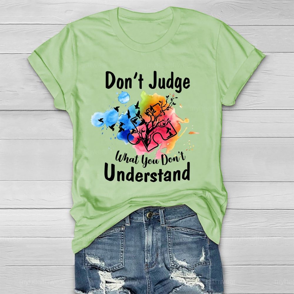 Don't Judge What You Don't Understand Colorful Puzzle Healthwear T-shirt