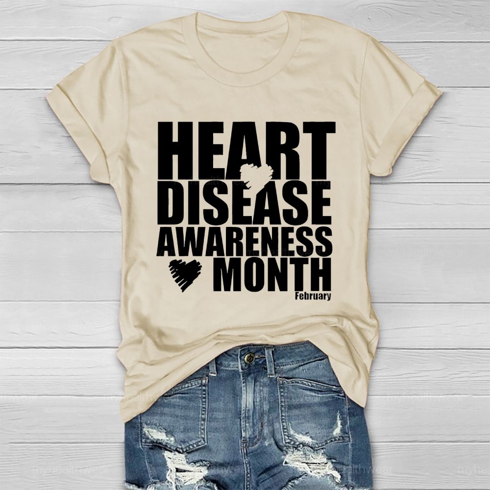 Heart Disease Awareness Month February Healthwear T-shirt
