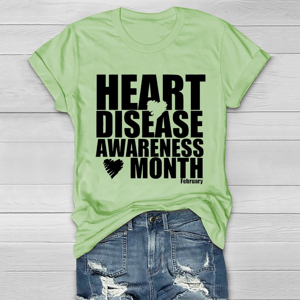 Heart Disease Awareness Month February Healthwear T-shirt