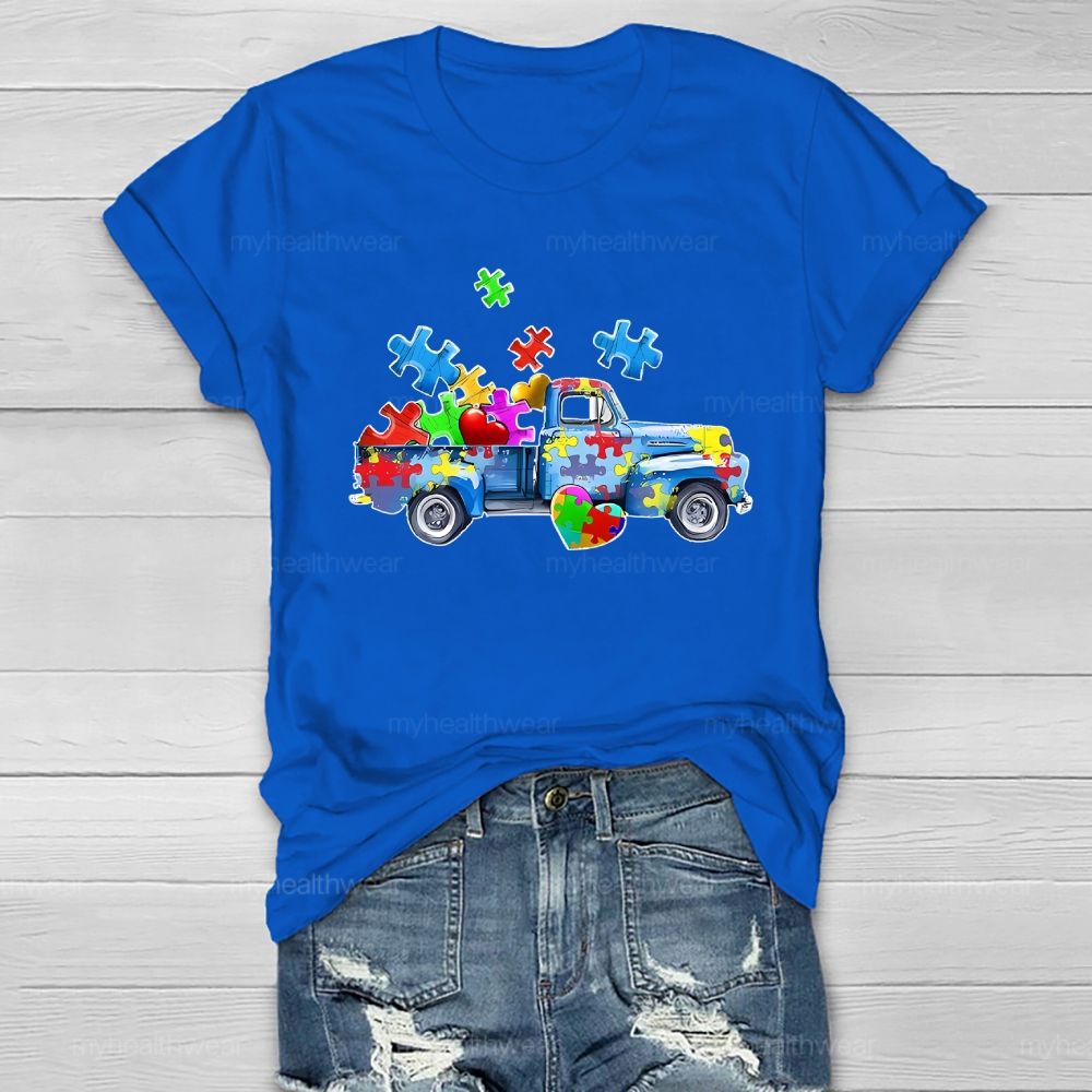 Puzzle Car Love Autism Healthwear T-shirt