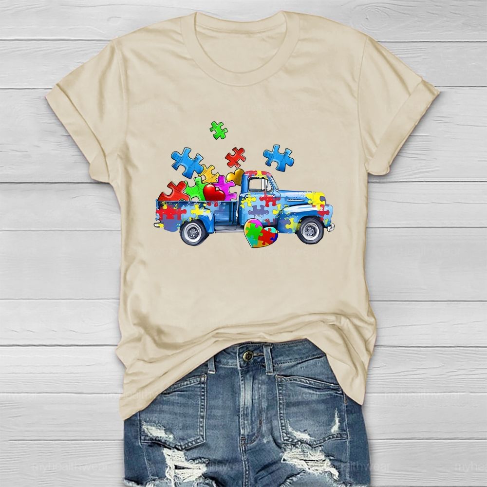 Puzzle Car Love Autism Healthwear T-shirt