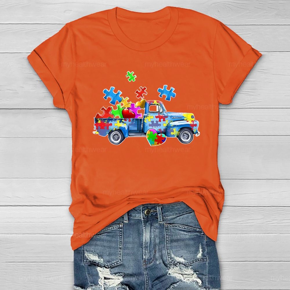 Puzzle Car Love Autism Healthwear T-shirt