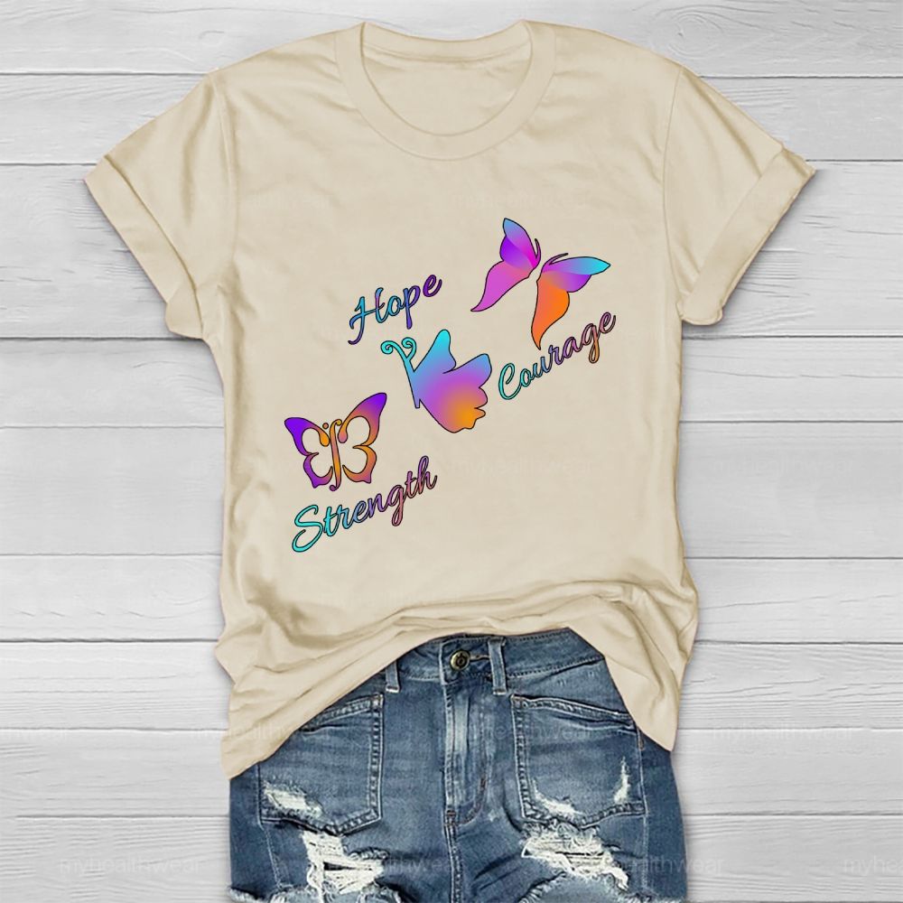 Hope Strength Courage Butterfly Healthwear T-shirt
