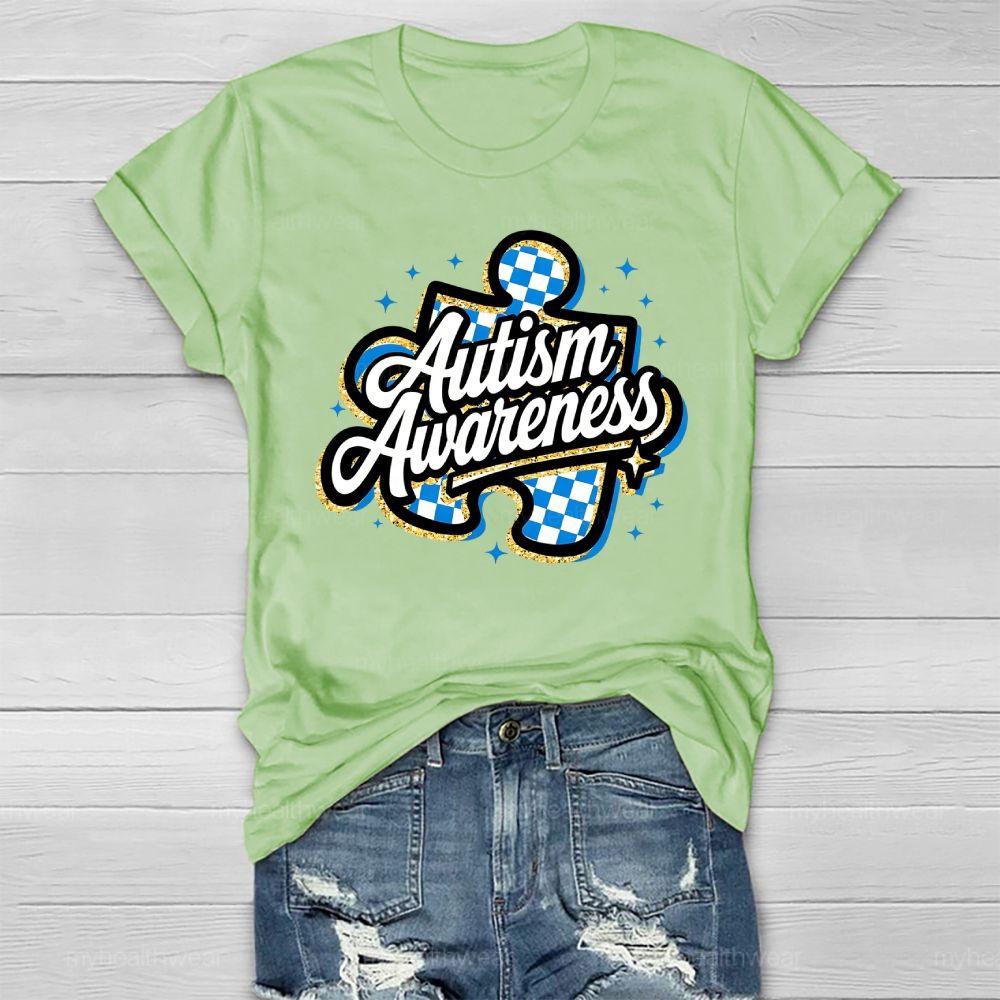 Autism Awareness Grid Puzzle Healthwear T-shirt