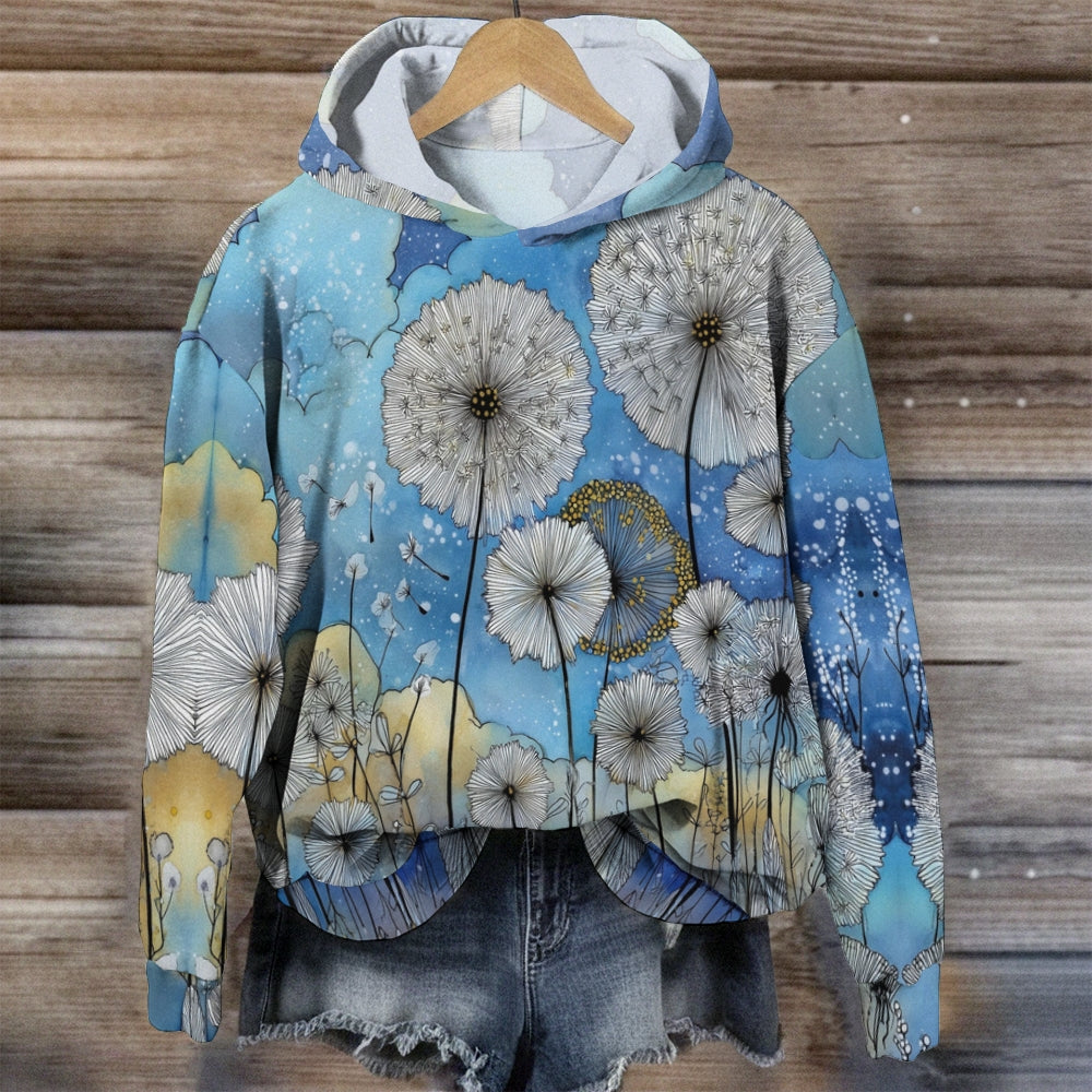 Vintage Floral & Dandelion All-Over Print Hoodie