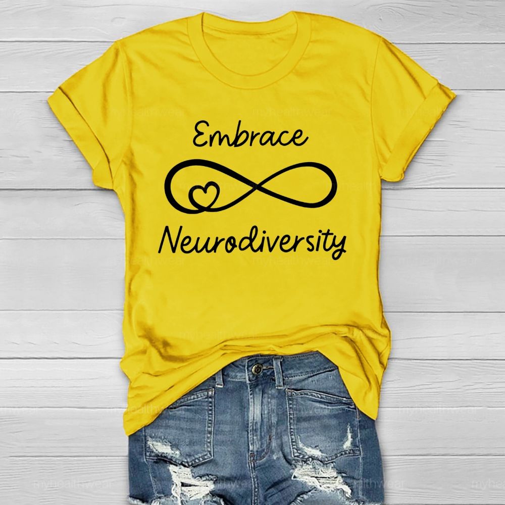 Embrace Neurodiversity Letters Healthwear T-shirt