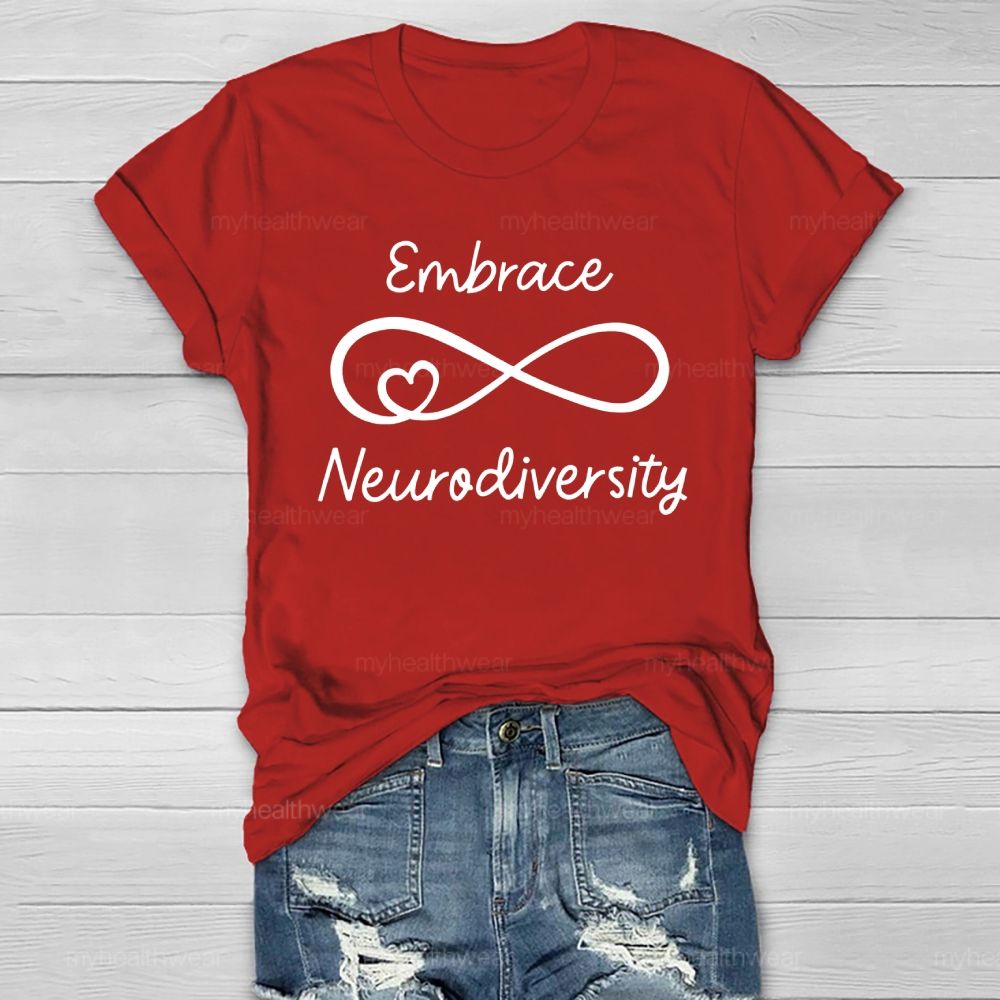 Embrace Neurodiversity Letters Healthwear T-shirt