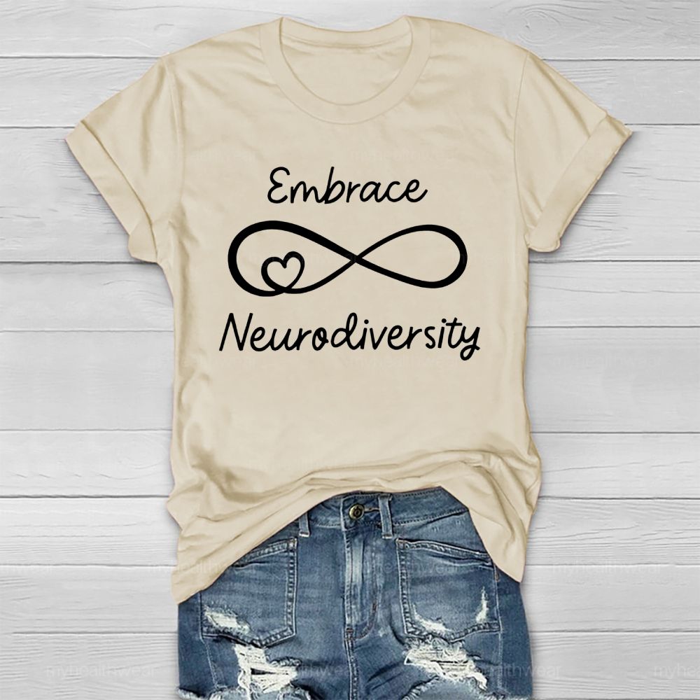 Embrace Neurodiversity Letters Healthwear T-shirt