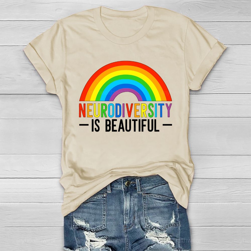 Neurodiversity Is Beautiful Rainbow Healthwear T-shirt