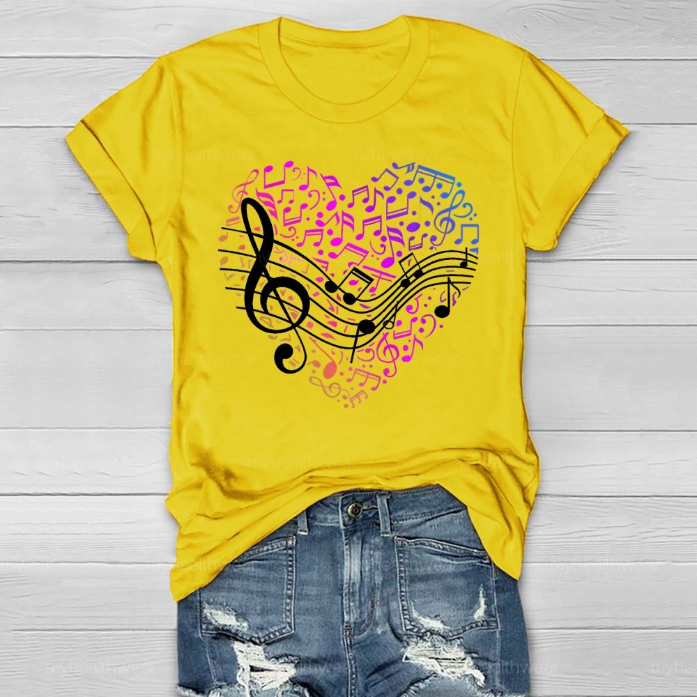Colorful Musical Note Heart Healthwear T-shirt