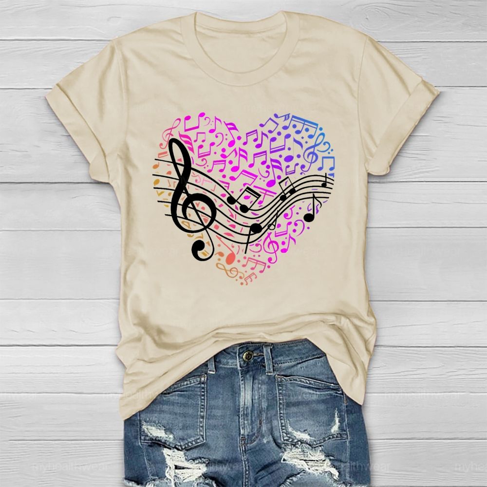 Colorful Musical Note Heart Healthwear T-shirt