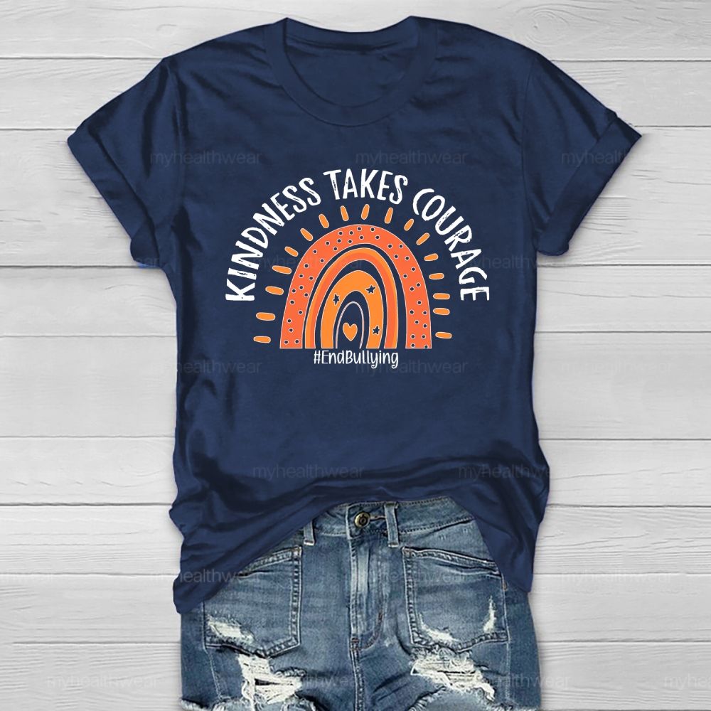 Kindness Takes Courage End Bullying Rainbow Healthwear T-shirt