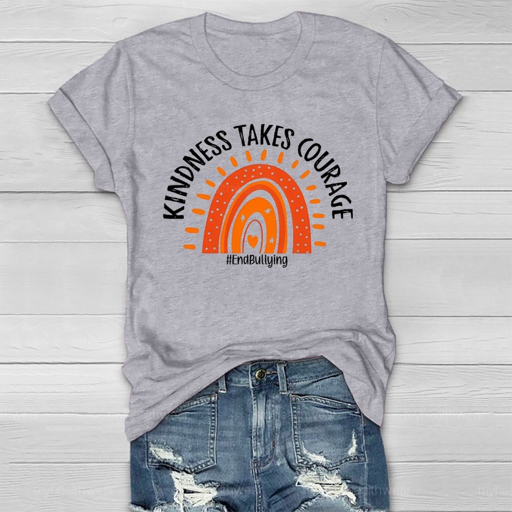 Kindness Takes Courage End Bullying Rainbow Healthwear T-shirt
