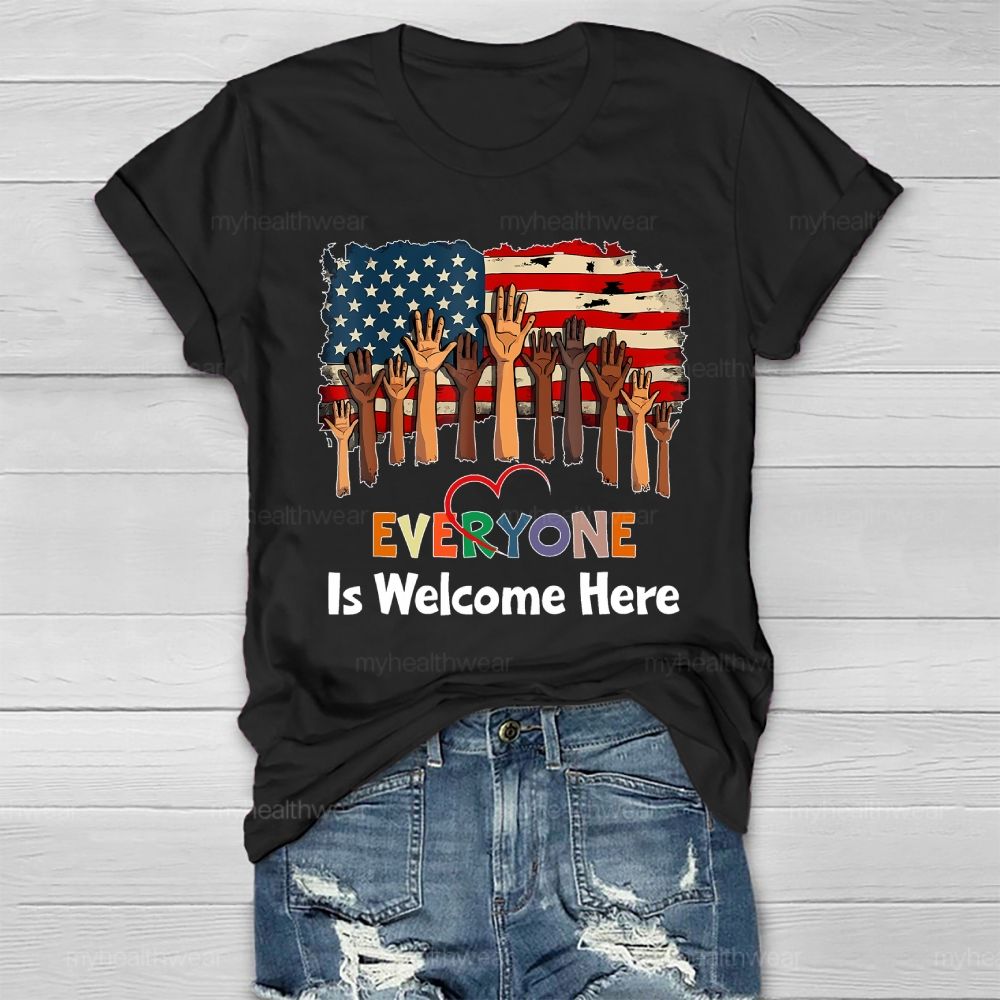 Everyone Is Welcome Here Flag Healthwear T-shirt
