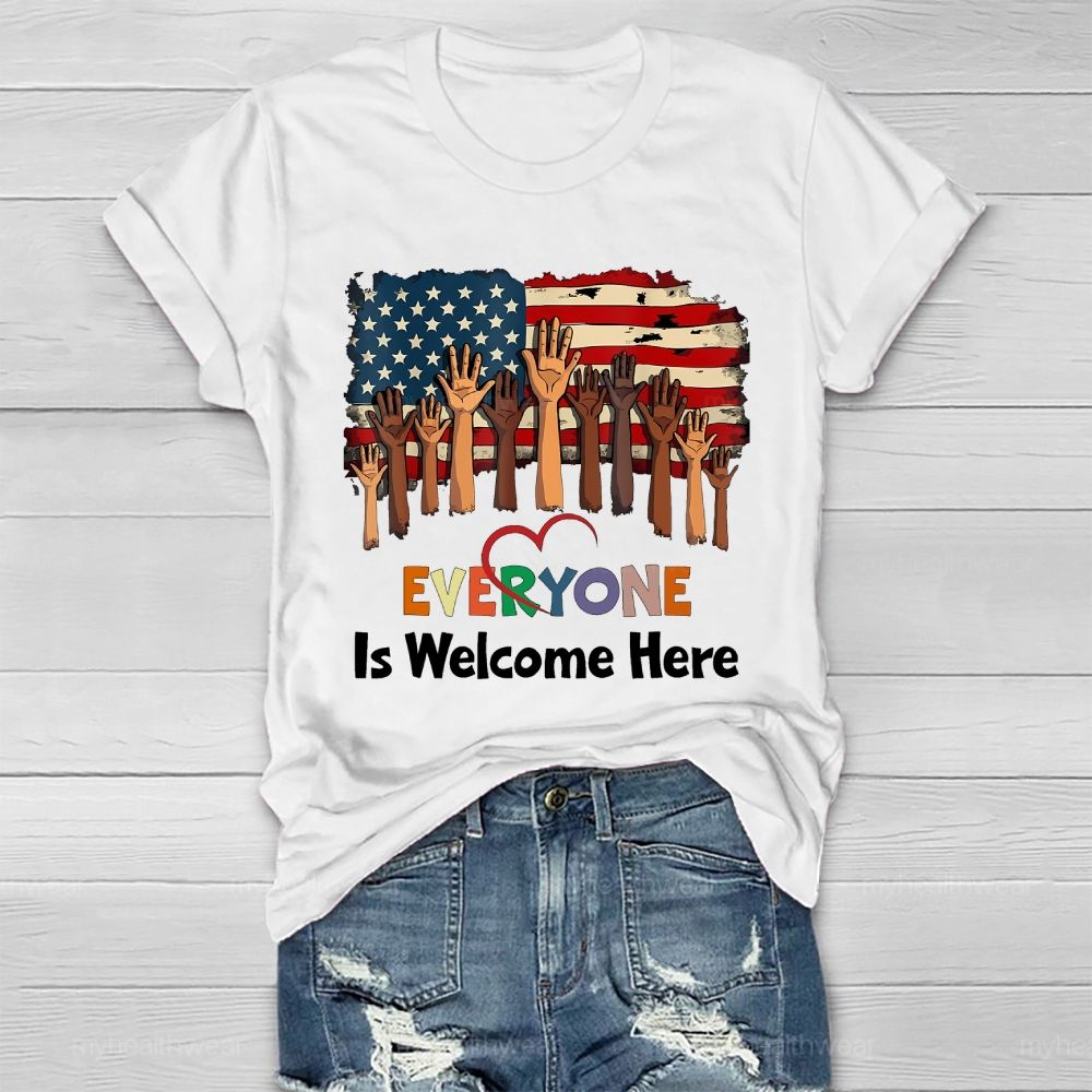 Everyone Is Welcome Here Flag Healthwear T-shirt