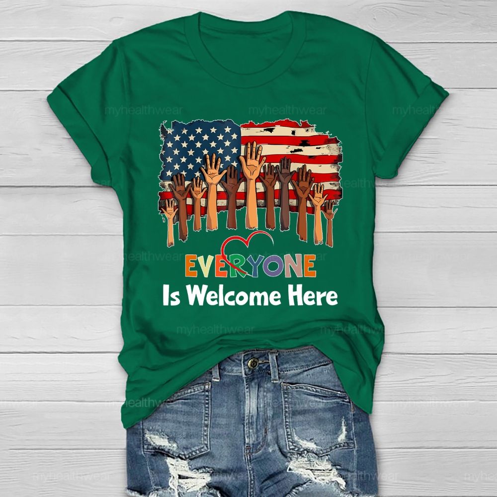 Everyone Is Welcome Here Flag Healthwear T-shirt