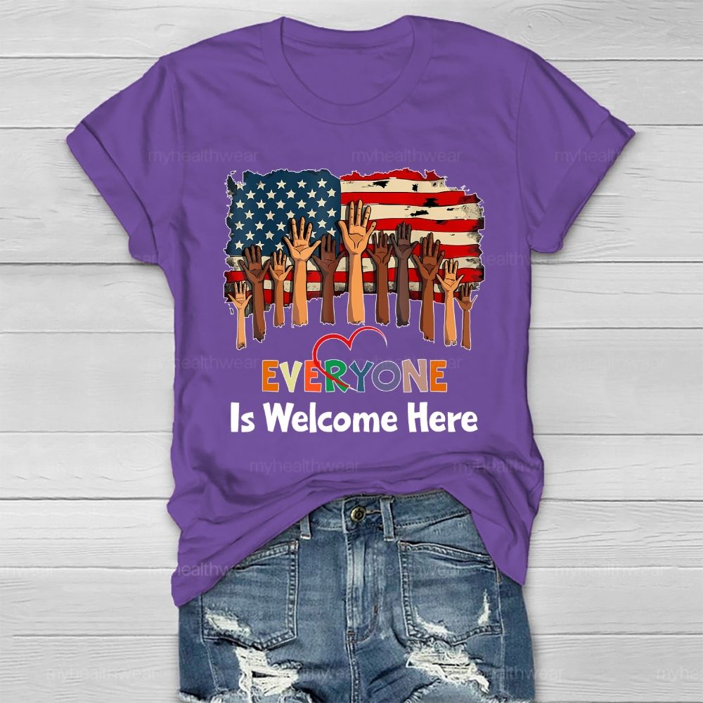 Everyone Is Welcome Here Flag Healthwear T-shirt