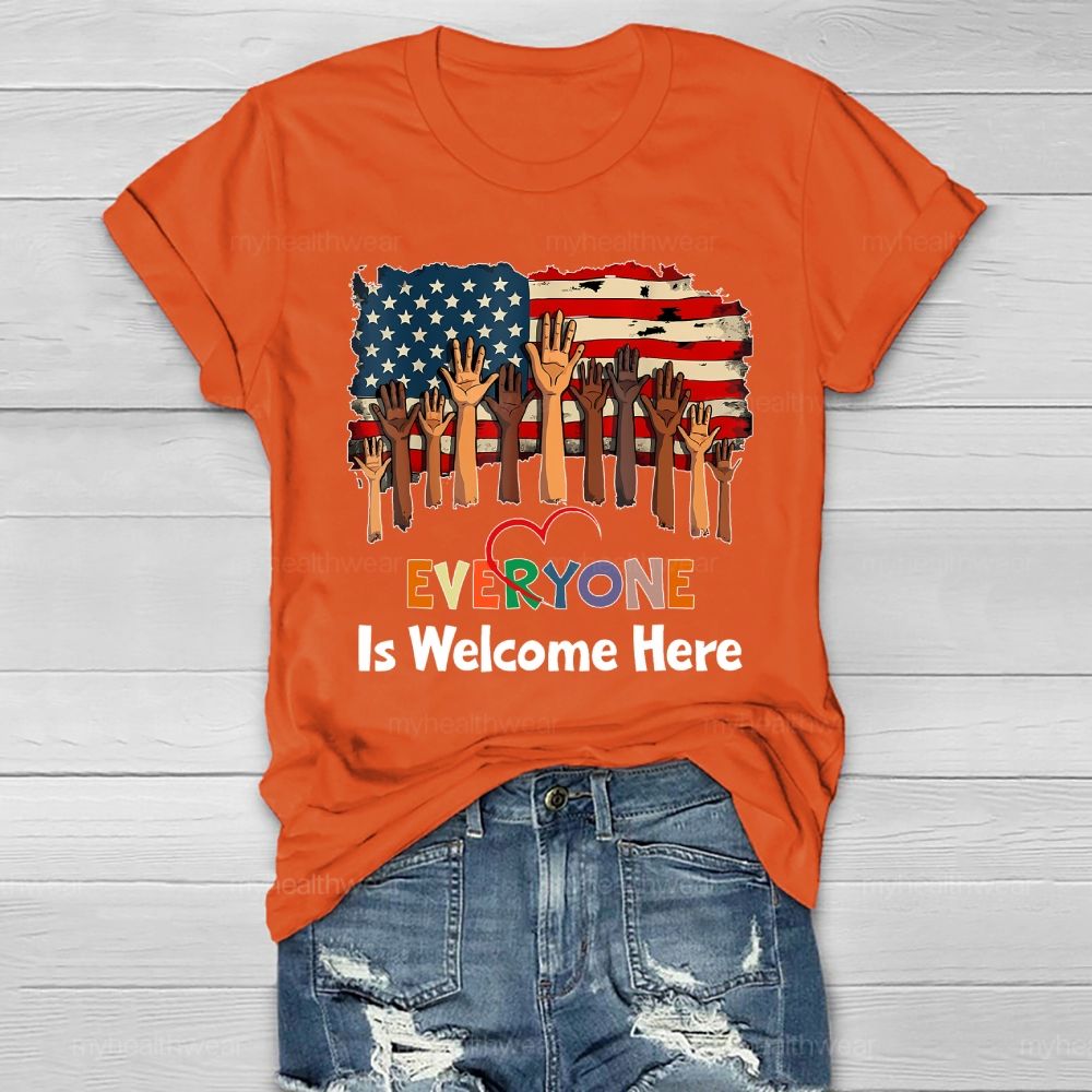 Everyone Is Welcome Here Flag Healthwear T-shirt