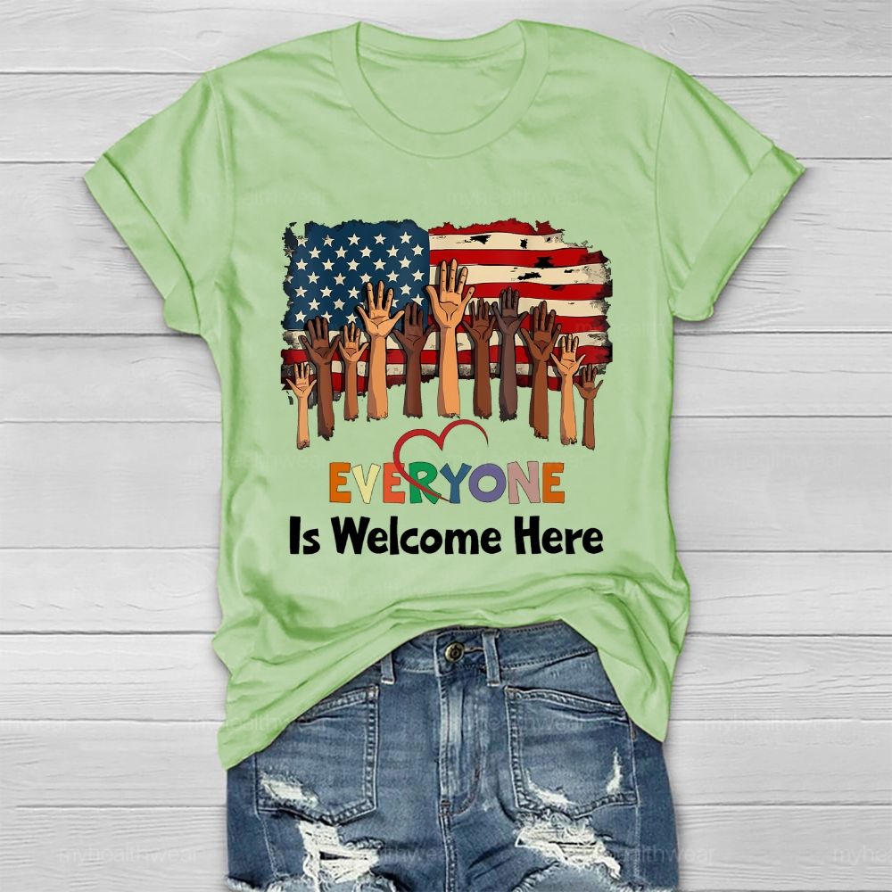 Everyone Is Welcome Here Flag Healthwear T-shirt