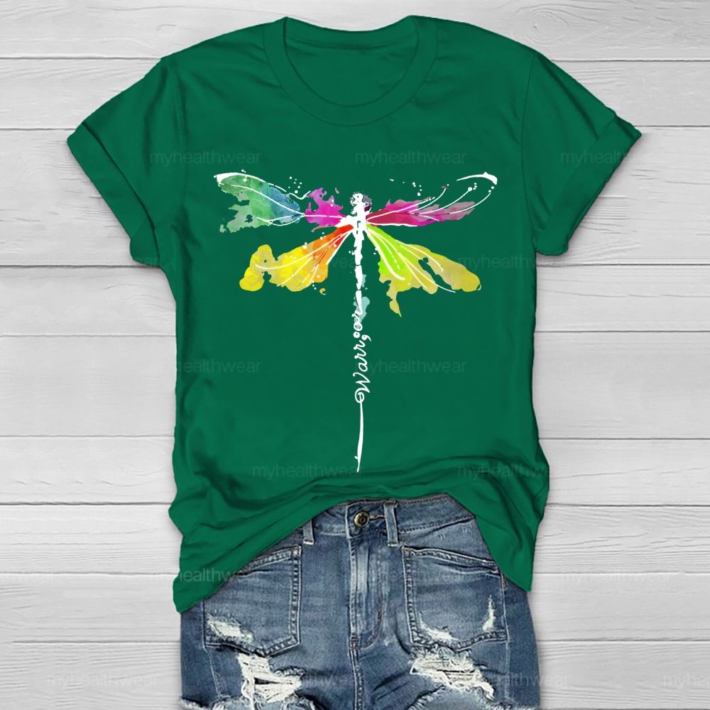Warrior Colorful Dragonfly Healthwear T-shirt
