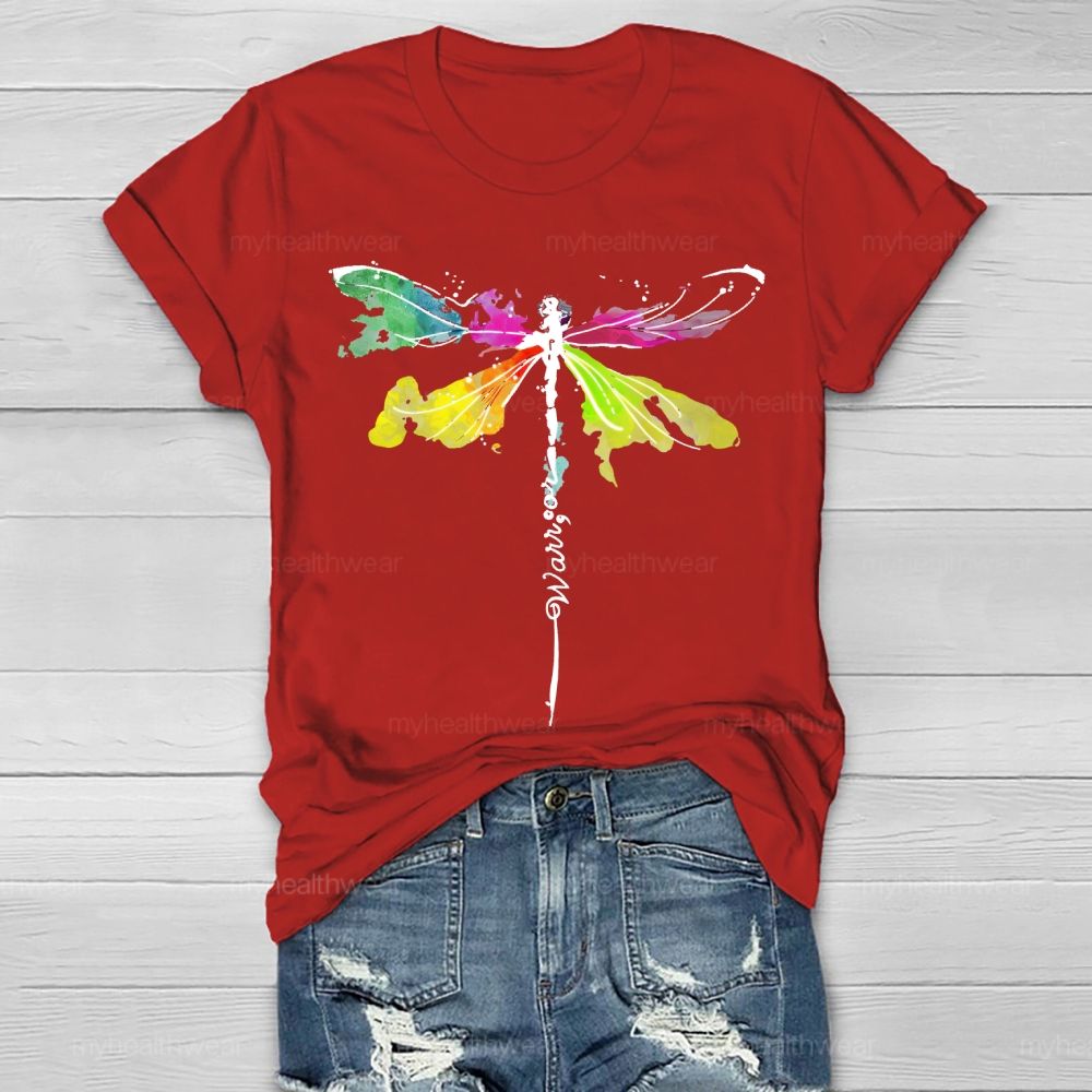 Warrior Colorful Dragonfly Healthwear T-shirt