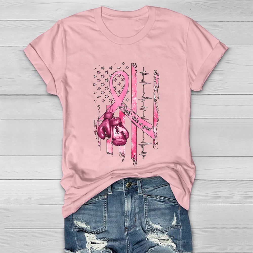 Fight Like A Girl Flag Healthwear T-shirt