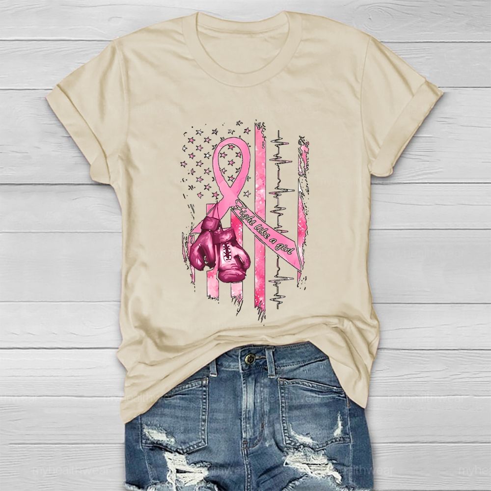 Fight Like A Girl Flag Healthwear T-shirt