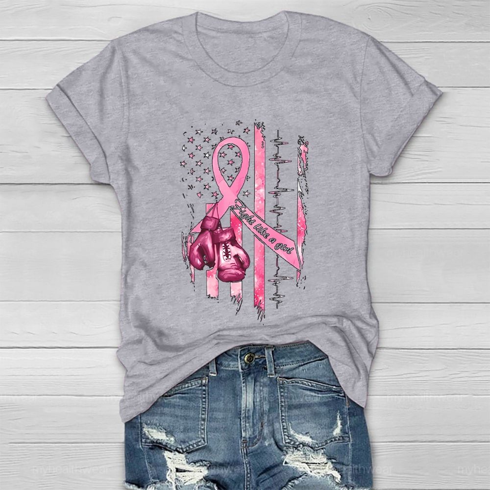 Fight Like A Girl Flag Healthwear T-shirt