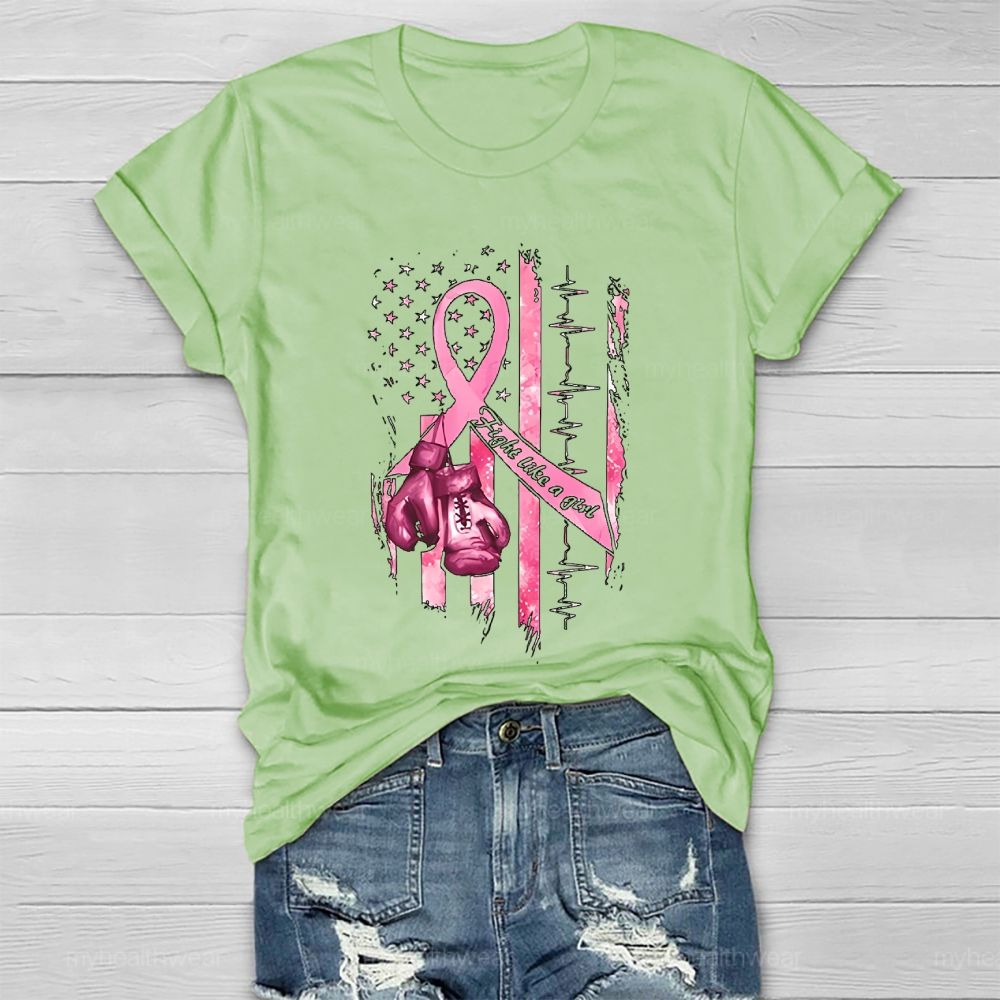 Fight Like A Girl Flag Healthwear T-shirt