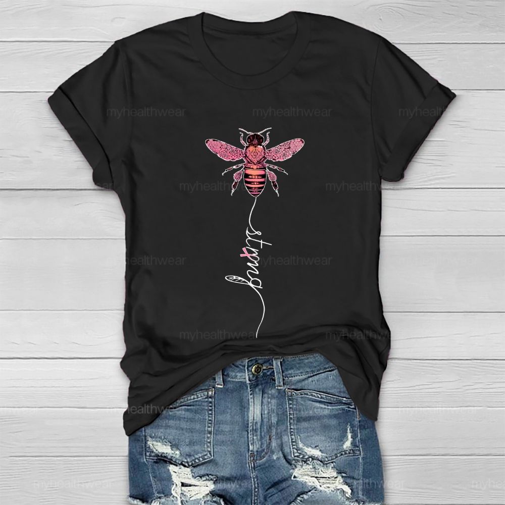 Bee Strong Pink Ribbon Healthwear T-shirt