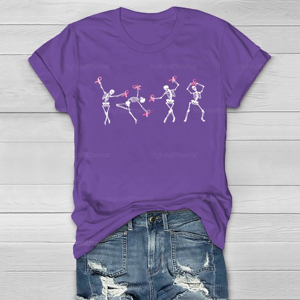 Pink Ribbon Skull Healthwear T-shirt