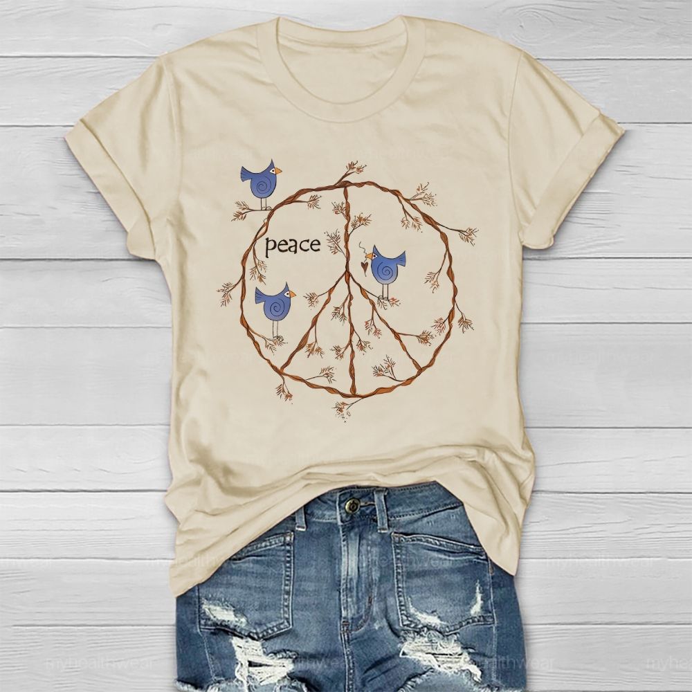 Peace Bird Graphic Healthwear T-shirt