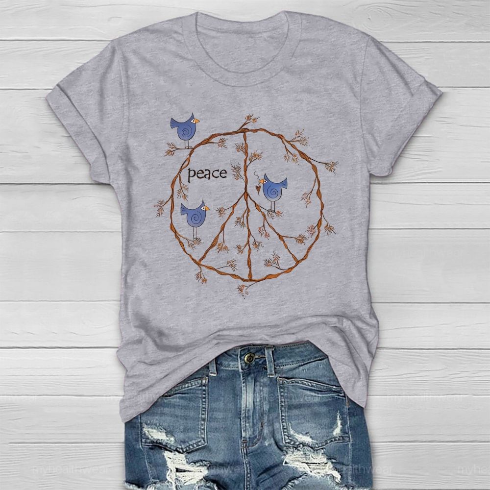 Peace Bird Graphic Healthwear T-shirt
