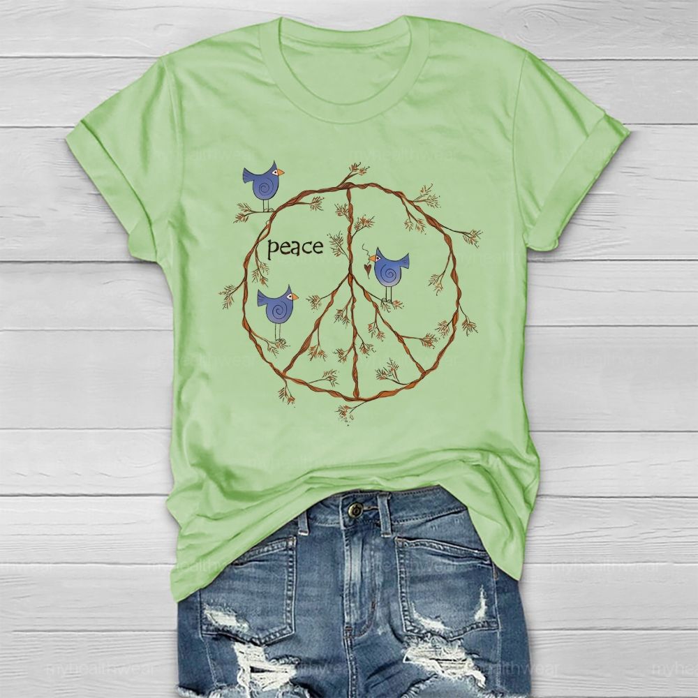 Peace Bird Graphic Healthwear T-shirt