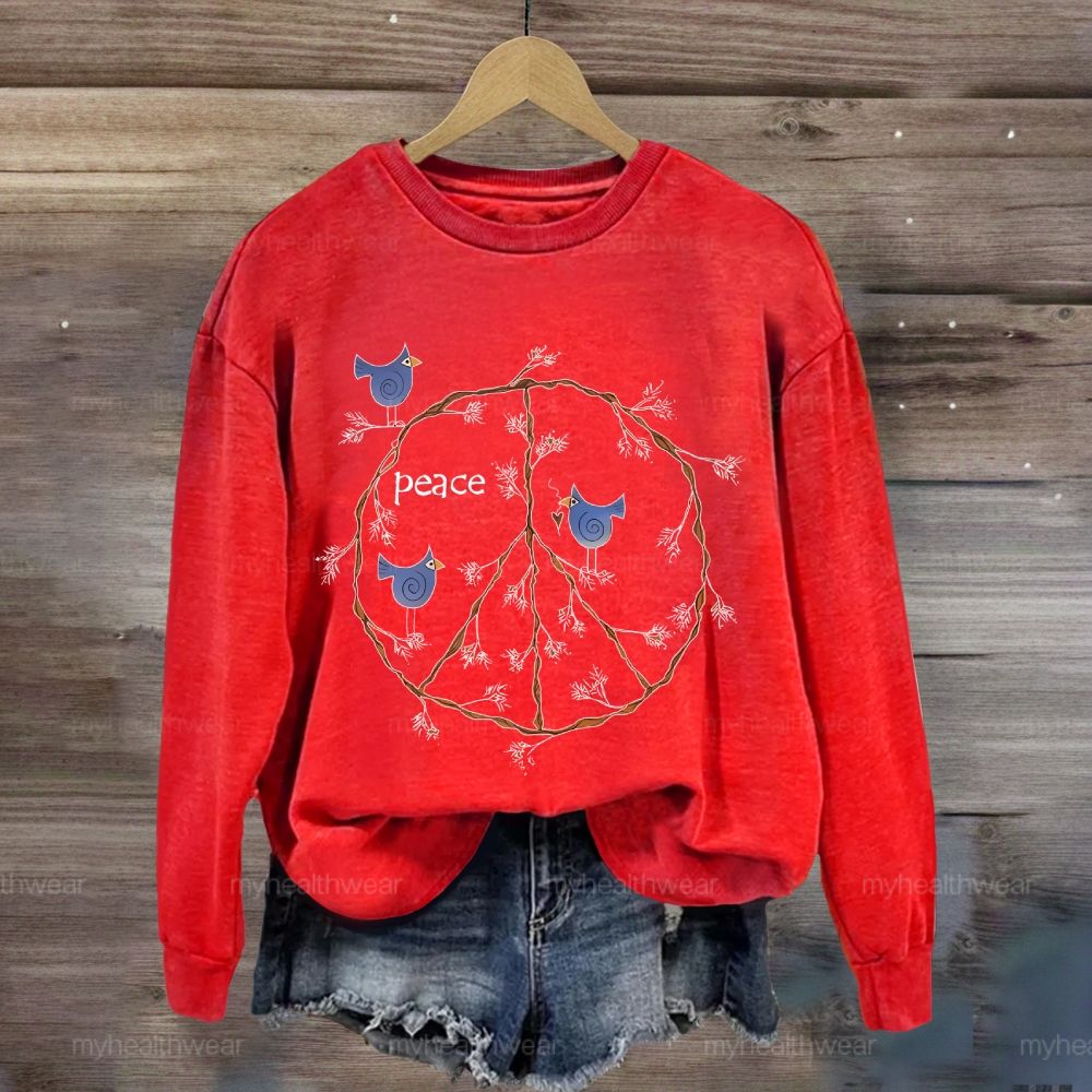 Peace Bird Graphic Sweatshirt