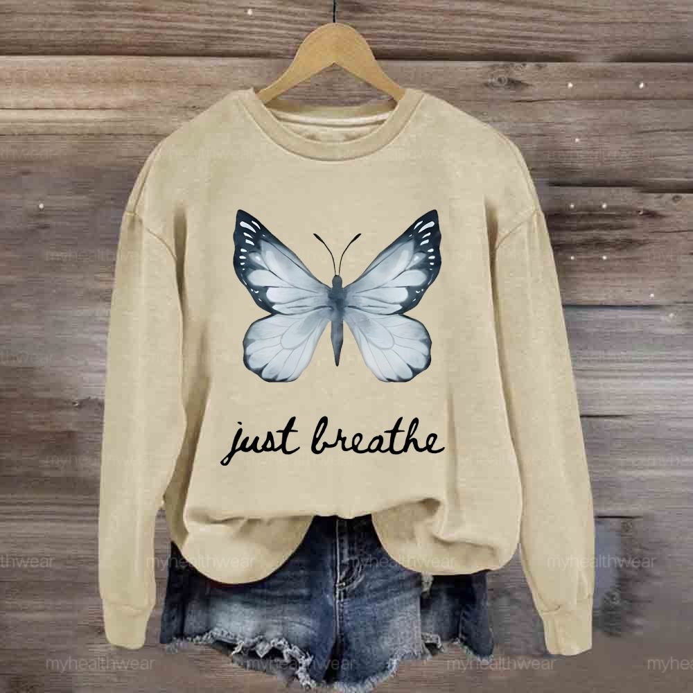 Just Breathe Ink Wash Butterfly Sweatshirt