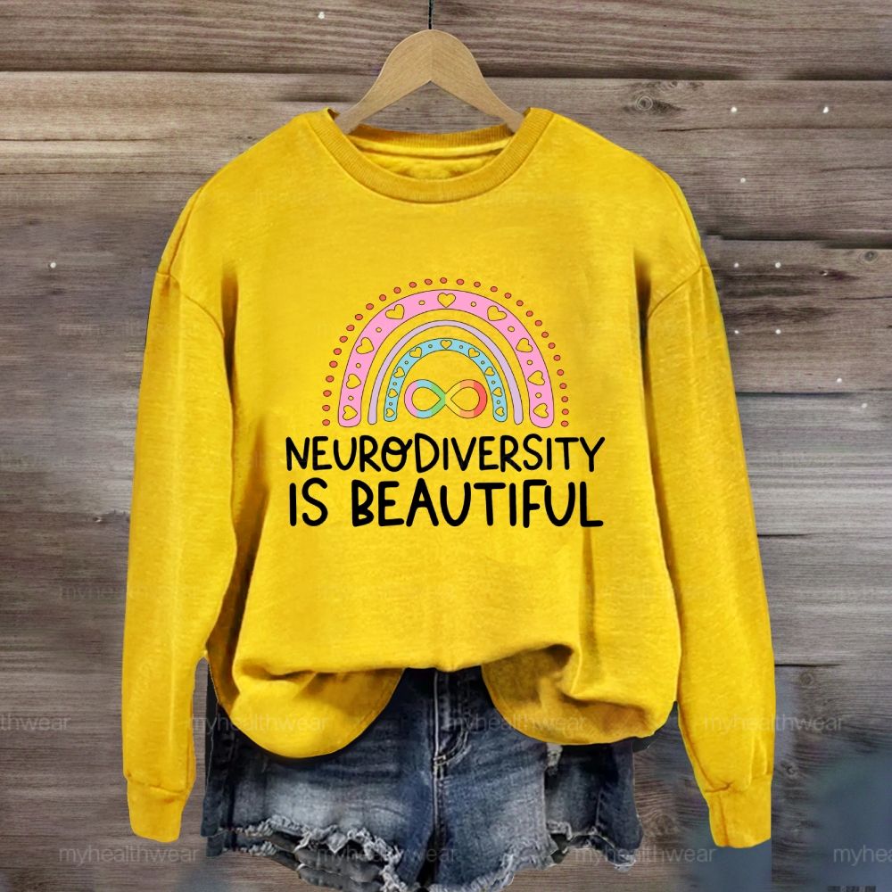 Neurodiversity Is Beautiful Rainbow Heart Sweatshirt