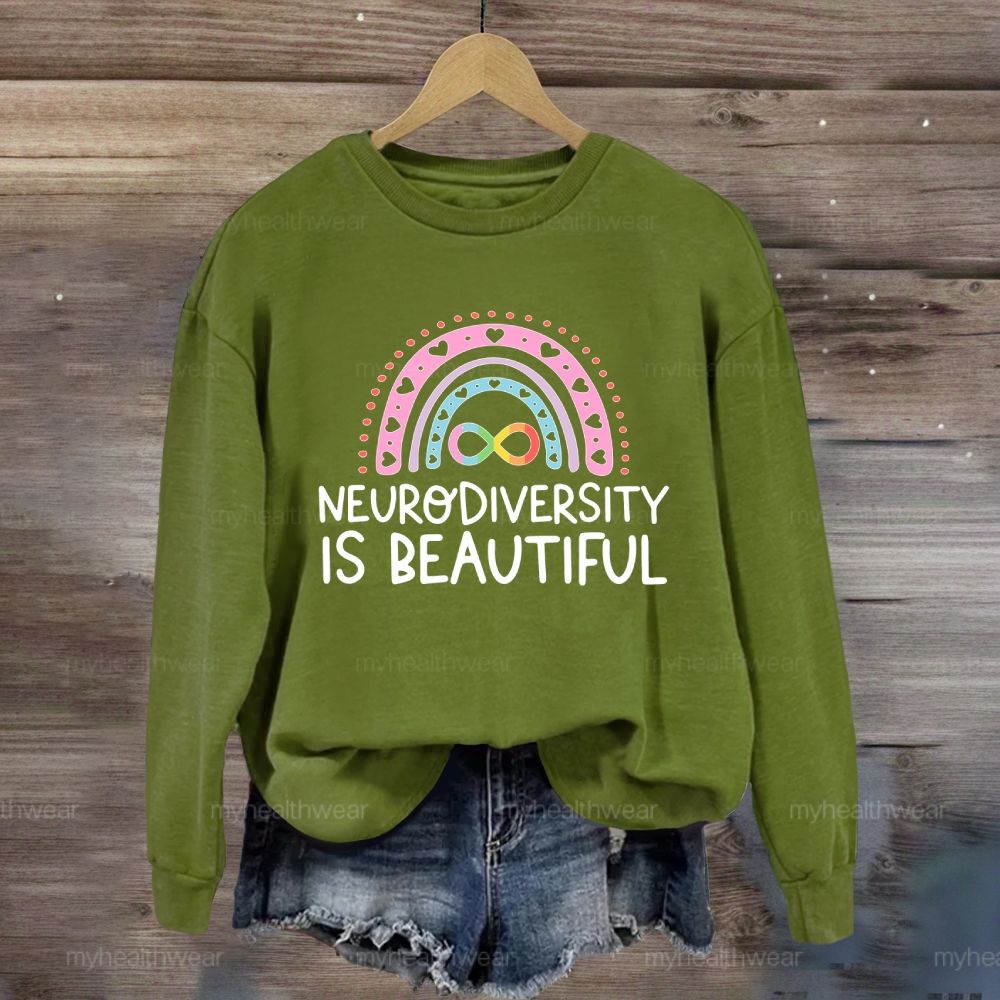 Neurodiversity Is Beautiful Rainbow Heart Sweatshirt