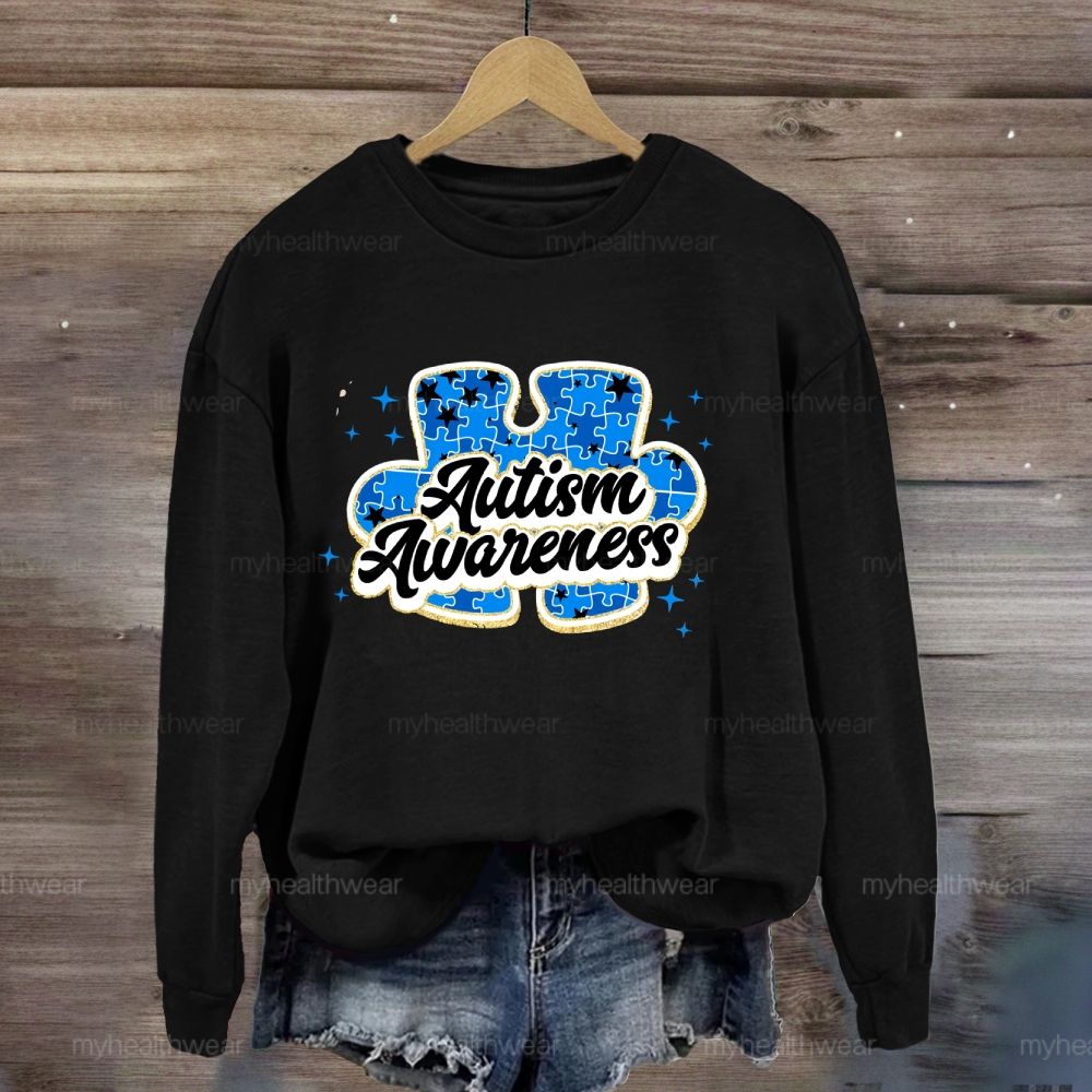 Autism Awareness Blue Puzzle Sweatshirt