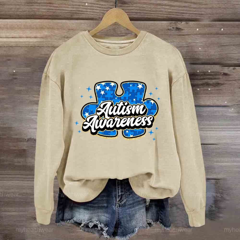 Autism Awareness Blue Puzzle Sweatshirt