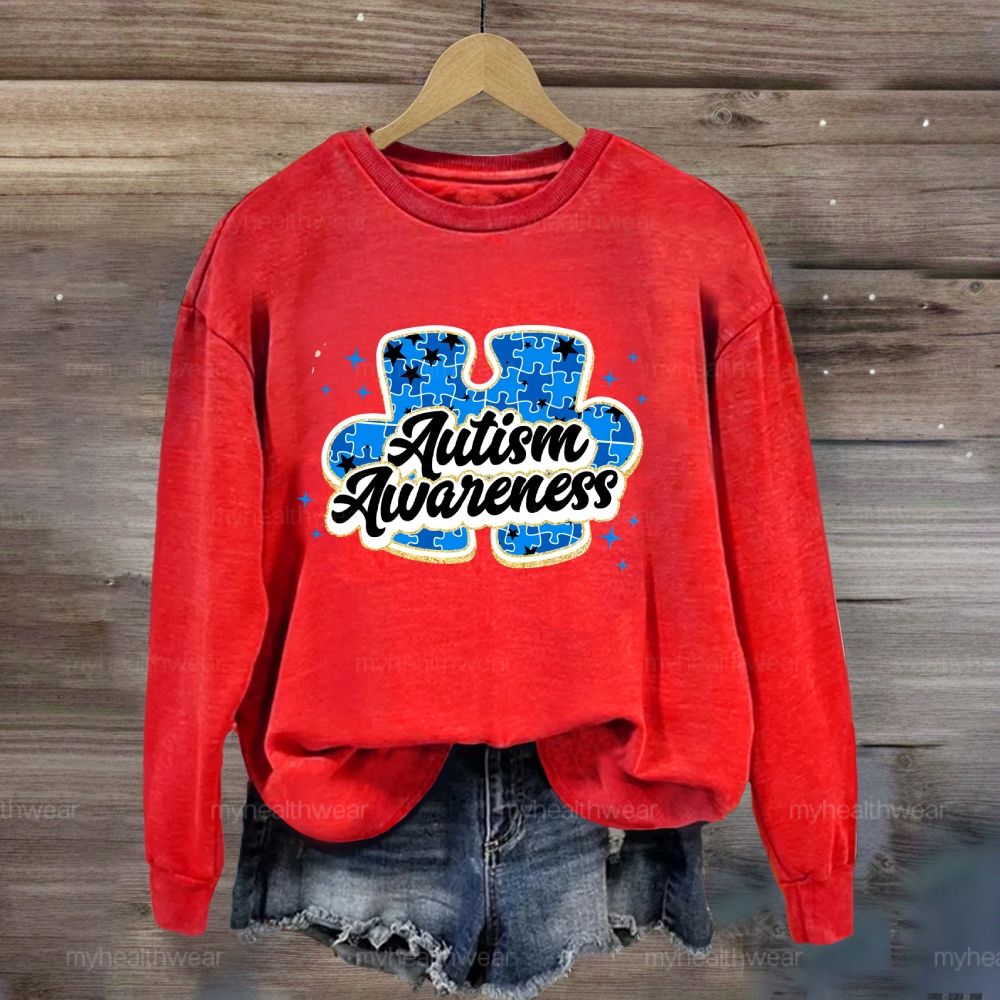 Autism Awareness Blue Puzzle Sweatshirt