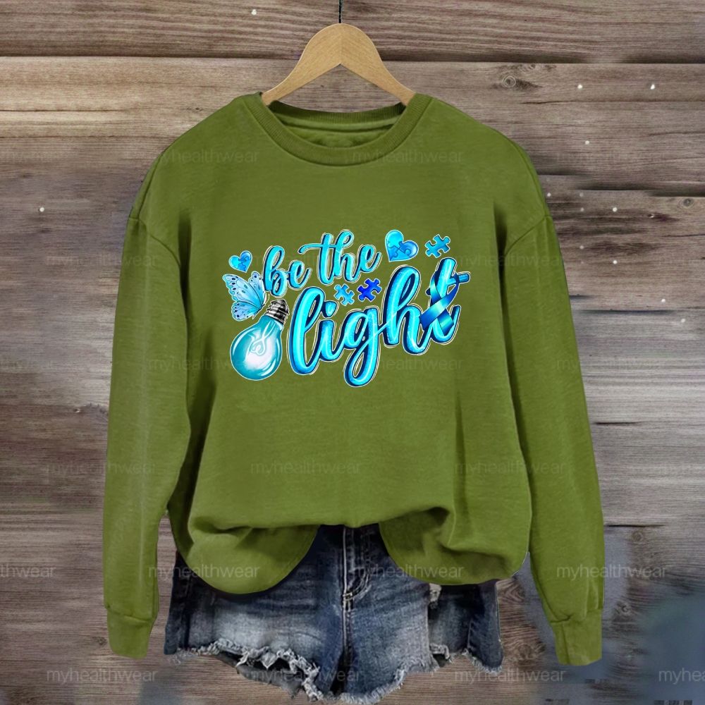 Be The Light Puzzle Butterfly Sweatshirt