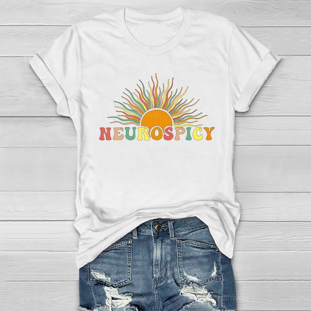Neurospicy Sun Graphic Healthwear T-shirt