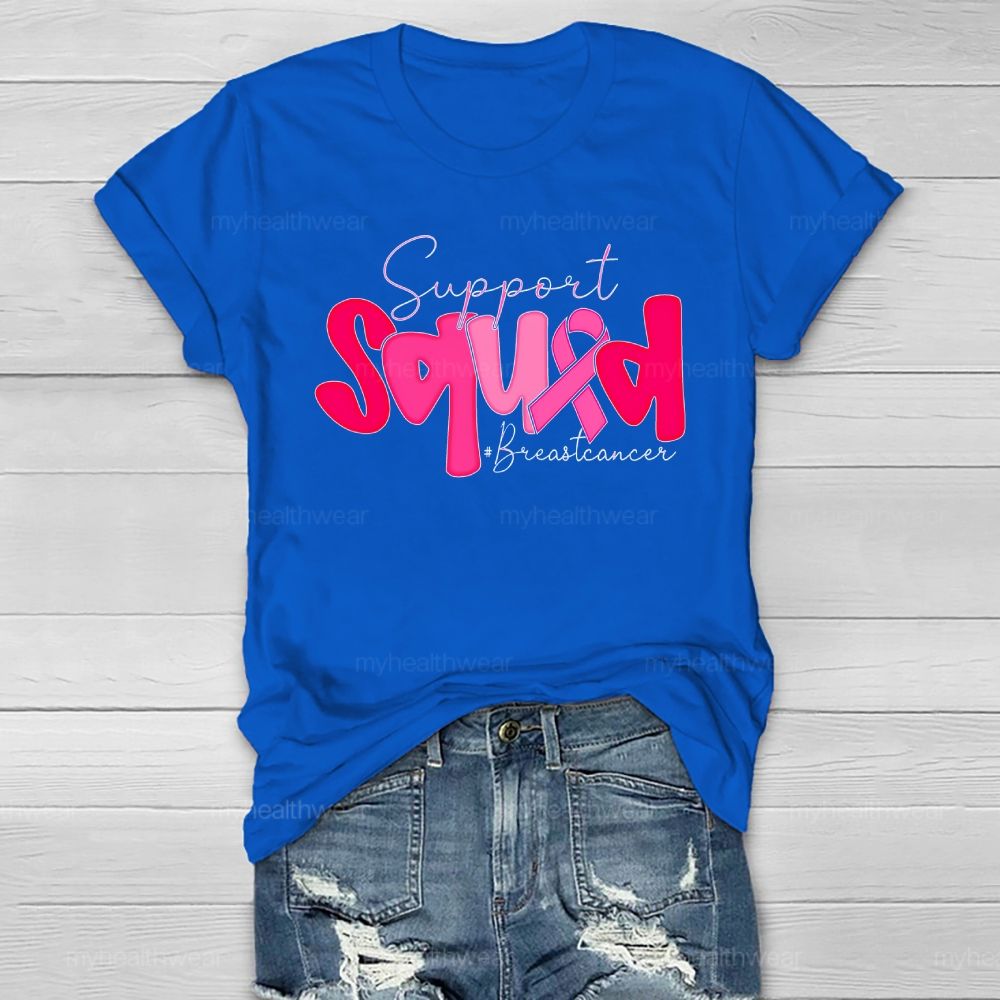 Support Squad Breast Cancer Awareness Letters Healthwear T-shirt