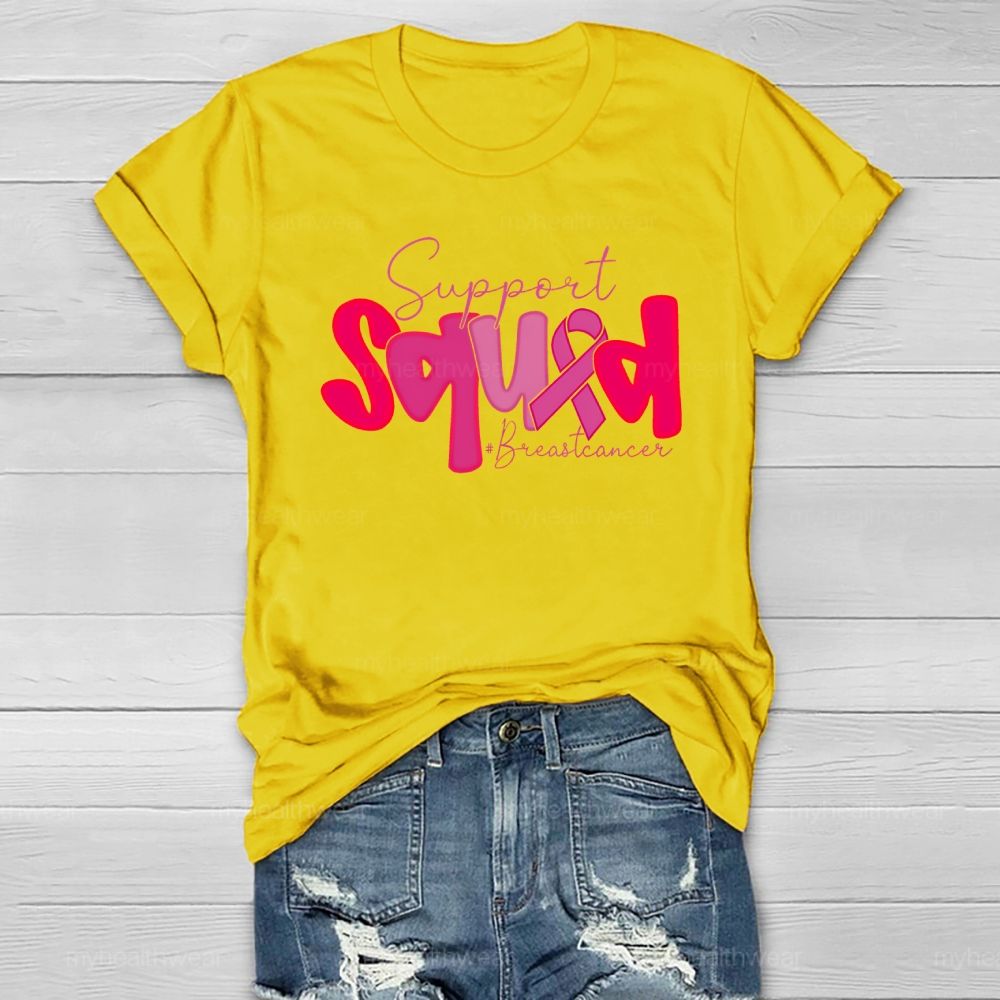Support Squad Breast Cancer Awareness Letters Healthwear T-shirt