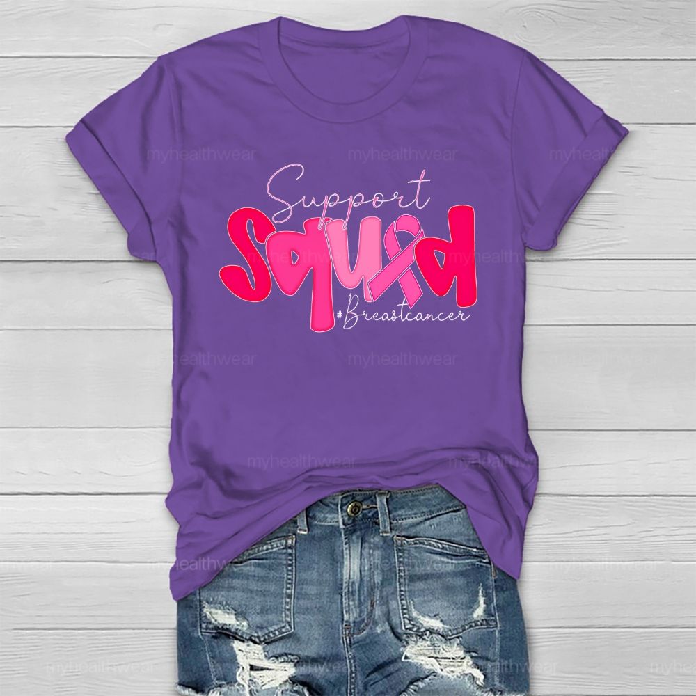 Support Squad Breast Cancer Awareness Letters Healthwear T-shirt