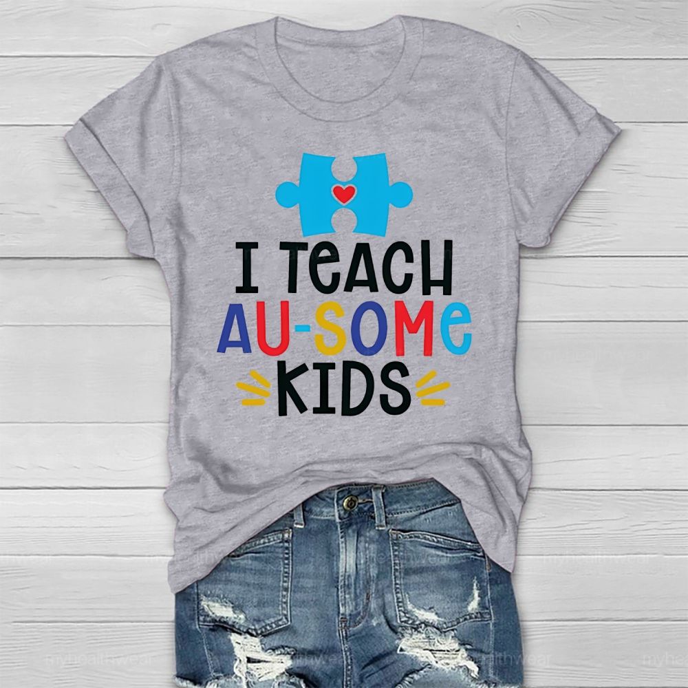 I Teach AUsome Kids Autism Puzzle Healthwear T-shirt