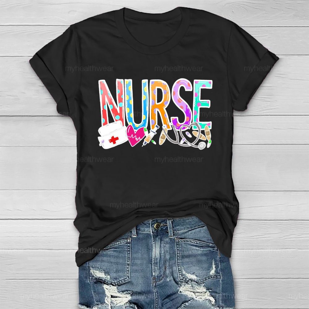 Nurse Stethoscope Love Healthwear T-shirt