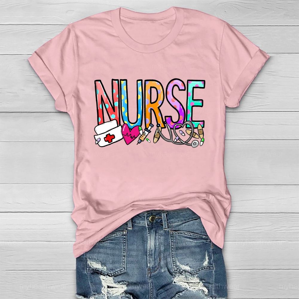 Nurse Stethoscope Love Healthwear T-shirt
