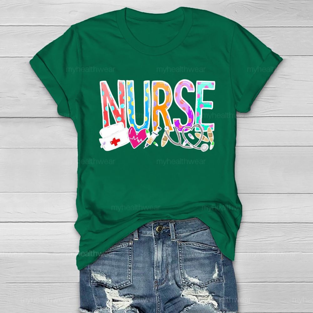 Nurse Stethoscope Love Healthwear T-shirt